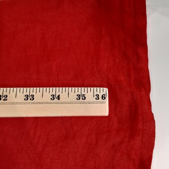 Terzo Millennio Puff Sleeve Shift Dress 100% Linen Cherry Red Womens M Resort - Picture 9 of 10